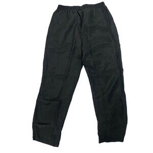 STUDIO SPORTIF 100% Silk Wide Leg Elastic Waist Pants Casual Black L 50-1